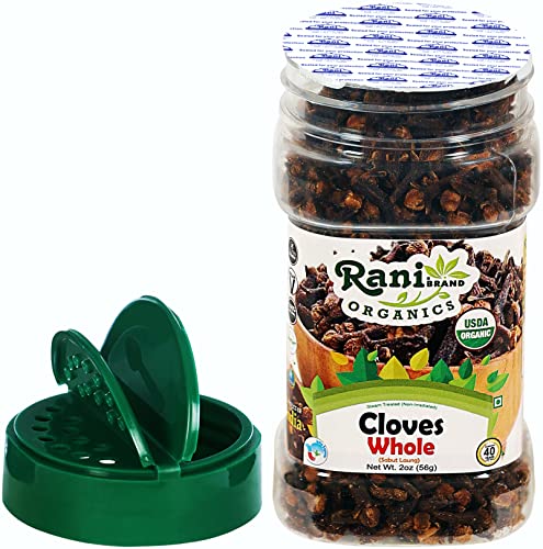 Rani Cloves Whole  Laung  2oz  56g  Great for Food  Tea  Pomander Balls and Potpourri  Hand Selected  Spice  PET Jar   All Natural   NON GMO   Kosher   Vegan   Gluten Friendly   Indian Origin