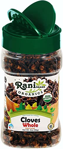 Rani Cloves Whole  Laung  2oz  56g  Great for Food  Tea  Pomander Balls and Potpourri  Hand Selected  Spice  PET Jar   All Natural   NON GMO   Kosher   Vegan   Gluten Friendly   Indian Origin