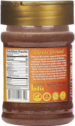 Rani Cloves Whole  Laung  2oz  56g  Great for Food  Tea  Pomander Balls and Potpourri  Hand Selected  Spice  PET Jar   All Natural   NON GMO   Kosher   Vegan   Gluten Friendly   Indian Origin