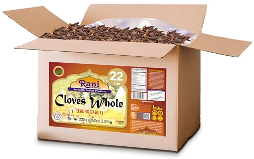 Rani Cloves Whole  Laung  2oz  56g  Great for Food  Tea  Pomander Balls and Potpourri  Hand Selected  Spice  PET Jar   All Natural   NON GMO   Kosher   Vegan   Gluten Friendly   Indian Origin