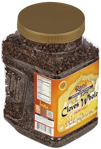 Rani Cloves Whole  Laung  2oz  56g  Great for Food  Tea  Pomander Balls and Potpourri  Hand Selected  Spice  PET Jar   All Natural   NON GMO   Kosher   Vegan   Gluten Friendly   Indian Origin