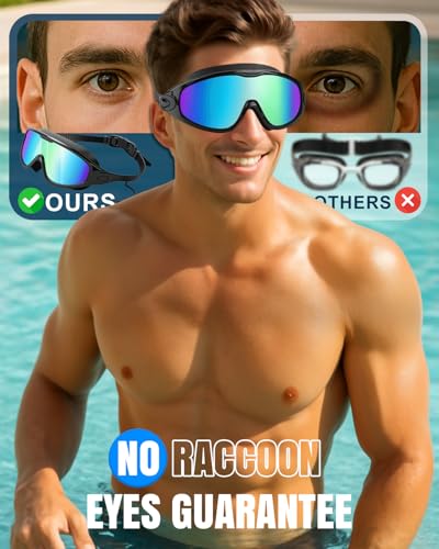 Rantizon Swim Goggles 2 Pack  Wide View Anti Fog&UV Swimming Goggles for Audlt  No Leaking Swim Glasses for Men Women Kids