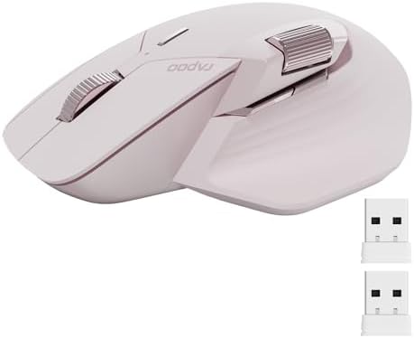 Rapoo MT760 Multi Device Wireless Mouse  Bluetooth 5 0 and 2 4G Multi Mode Connection  Up to 4 Devices  11 Programmable Buttons  4K DPI  90 Days Battery Life  PC  Matte Black