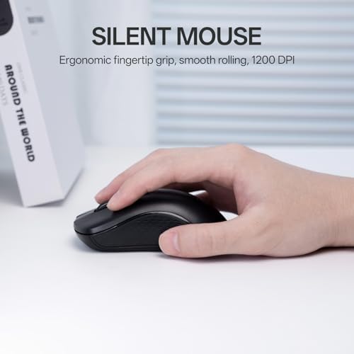 Rapoo X2100 Quiet Wireless Keyboard and Mouse Combo  2 4GHz USB Receiver  12 Multimedia Keys  Spill Proof  Full Sized  Compatible with PC  Laptop  Black