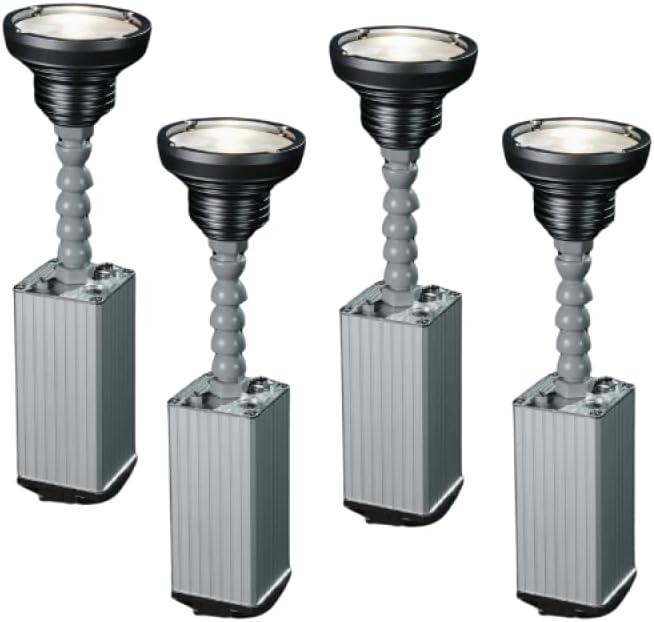 Rasha Bullet Zoom Pin Spot   10 W Warm White LED  2800 K  Manual Zoom 3  15   10 Hour Runtime  IR Remote Gooseneck  Magnetic Base  Compact Lightweight  Pack of 4