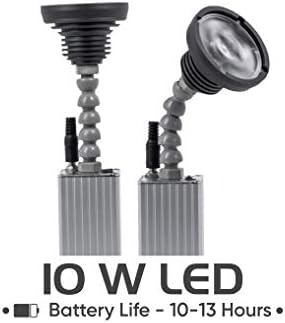 Rasha Bullet Zoom Pin Spot   10 W Warm White LED  2800 K  Manual Zoom 3  15   10 Hour Runtime  IR Remote Gooseneck  Magnetic Base  Compact Lightweight  Pack of 4