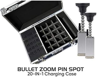 Rasha Bullet Zoom Pin Spot   10 W Warm White LED  2800 K  Manual Zoom 3  15   10 Hour Runtime  IR Remote Gooseneck  Magnetic Base  Compact Lightweight  Pack of 4
