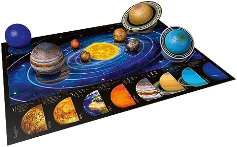 Ravensburger Solar System 540 Piece   9 Planet 3D Jigsaw Puzzle Set for Kids & Adults   Easy Click Technology   Durable Material   MESH Accredited