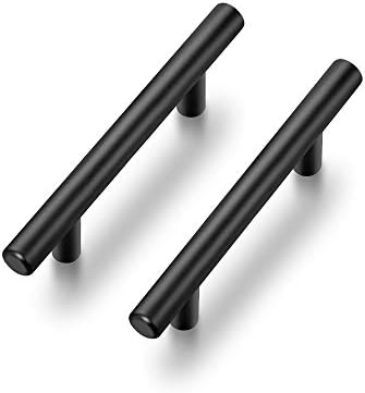 Ravinte 30 Pack   5 Inch Cabinet Pulls Matte Black Stainless Steel Kitchen Drawer Pulls Cabinet Handles 5 InchLength  3 Inch Hole Center