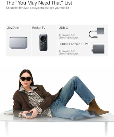 RayNeo Air 4 Pro AR/XR Glasses  HDR10 201 Virtual Display  120Hz 3D Movie & Gaming Video Display  USB C Plug & Play for iPhone 17/16/15  Android  Switch 2  PS5  Steam Deck