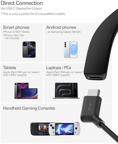 RayNeo Air 4 Pro AR/XR Glasses  HDR10 201 Virtual Display  120Hz 3D Movie & Gaming Video Display  USB C Plug & Play for iPhone 17/16/15  Android  Switch 2  PS5  Steam Deck