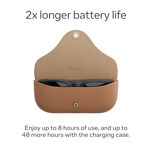 Ray Ban Meta  Gen 2   Skyler  Shiny Black   Smart AI Glasses for Men  Women   2x Battery Life   3K Ultra HD Resolution   12 MP Ultra Wide Camera  Audio  Video   Polarized Gradient Graphite Lenses