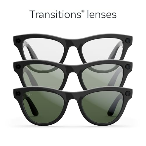 Ray Ban Meta  Gen 2   Skyler  Shiny Black   Smart AI Glasses for Men  Women   2x Battery Life   3K Ultra HD Resolution   12 MP Ultra Wide Camera  Audio  Video   Polarized Gradient Graphite Lenses