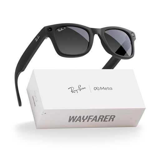 Ray Ban Meta  Gen 2   Wayfarer  Matte Black   Smart AI Glasses for Men  Women   2X Battery Life   3K HD Resolution   12 MP Ultra Wide Camera  Audio  Video   Polarized Gradient Graphite Lenses