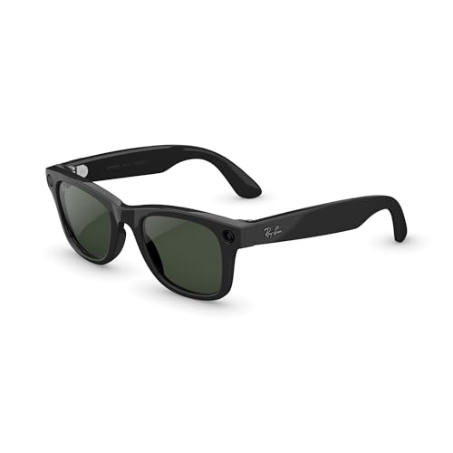 Ray Ban Meta  Gen 2   Wayfarer  Matte Black   Smart AI Glasses for Men  Women   2x Battery Life   3K Ultra HD Resolution   12 MP Ultra Wide Camera  Audio  Video   Transitions  Grey Lenses