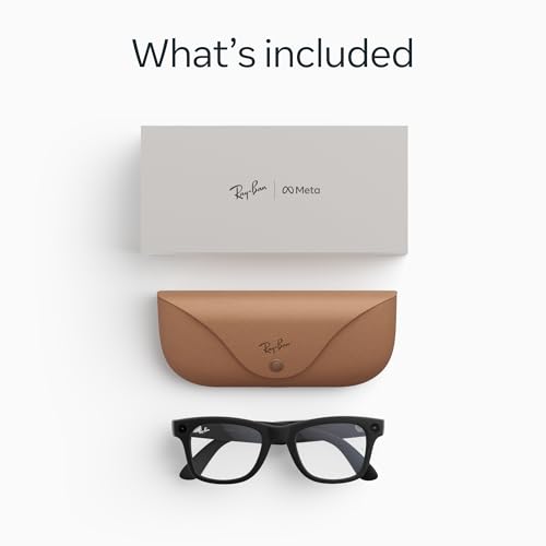Ray Ban Meta  Gen 2   Wayfarer  Matte Black   Smart AI Glasses for Men  Women   2X Battery Life   3K HD Resolution   12 MP Ultra Wide Camera  Audio  Video   Clear Lenses   Wearable Technology