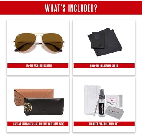 Ray Ban Original AVIATOR LARGE METAL RB3025 Replacement Lenses  BUNDLE with ACCESSORY EYEWEAR KIT