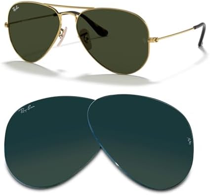 Ray Ban Original AVIATOR LARGE METAL RB3025 Replacement Lenses  BUNDLE with ACCESSORY EYEWEAR KIT