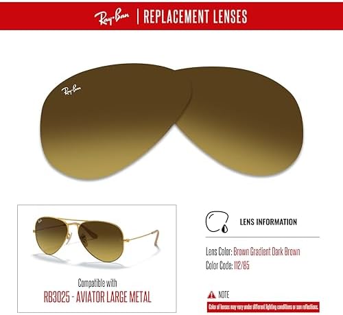 Ray Ban Original AVIATOR LARGE METAL RB3025 Replacement Lenses  BUNDLE with ACCESSORY EYEWEAR KIT