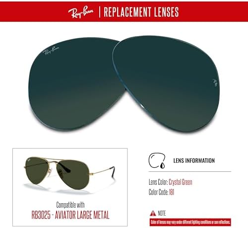 Ray Ban Original AVIATOR LARGE METAL RB3025 Replacement Lenses  BUNDLE with ACCESSORY EYEWEAR KIT