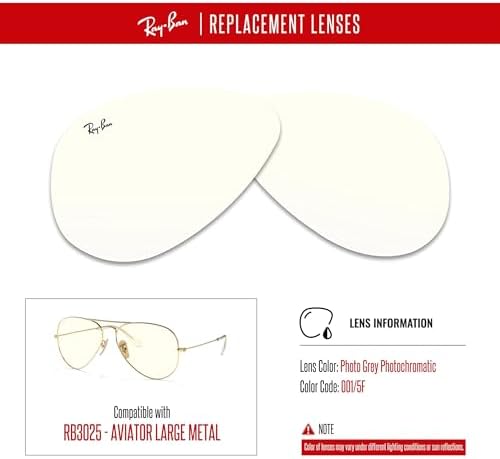Ray Ban Original AVIATOR LARGE METAL RB3025 Replacement Lenses  BUNDLE with ACCESSORY EYEWEAR KIT