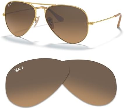 Ray Ban Original AVIATOR LARGE METAL RB3025 Replacement Lenses  BUNDLE with ACCESSORY EYEWEAR KIT