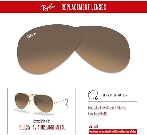Ray Ban Original AVIATOR LARGE METAL RB3025 Replacement Lenses  BUNDLE with ACCESSORY EYEWEAR KIT