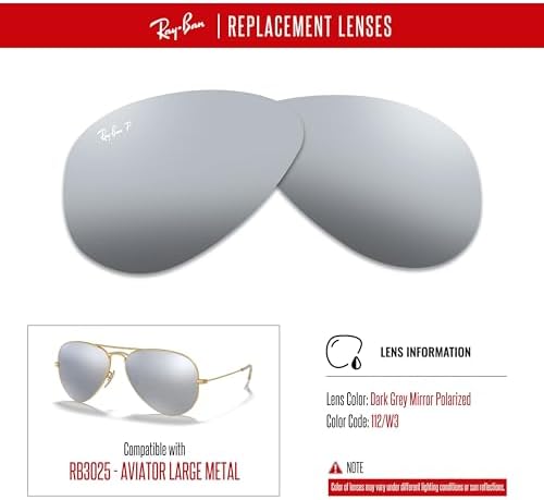 Ray Ban Original AVIATOR LARGE METAL RB3025 Replacement Lenses  BUNDLE with ACCESSORY EYEWEAR KIT