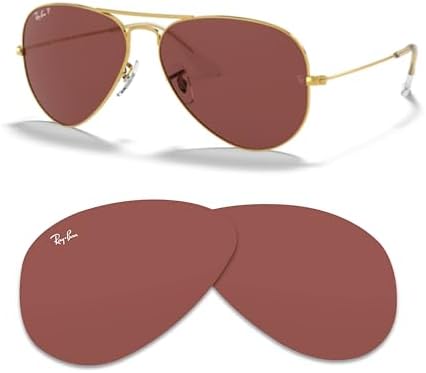 Ray Ban Original AVIATOR LARGE METAL RB3025 Replacement Lenses  BUNDLE with ACCESSORY EYEWEAR KIT