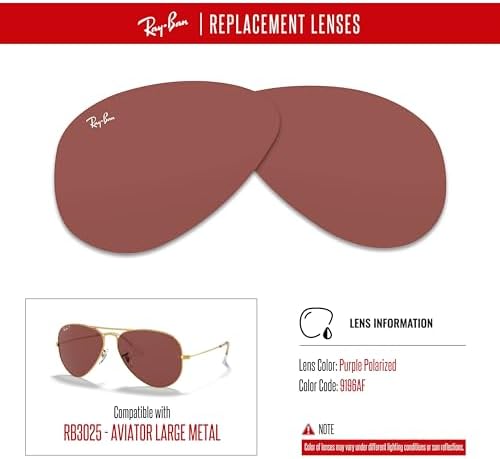 Ray Ban Original AVIATOR LARGE METAL RB3025 Replacement Lenses  BUNDLE with ACCESSORY EYEWEAR KIT