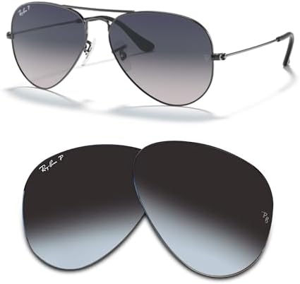 Ray Ban Original AVIATOR LARGE METAL RB3025 Replacement Lenses  BUNDLE with ACCESSORY EYEWEAR KIT