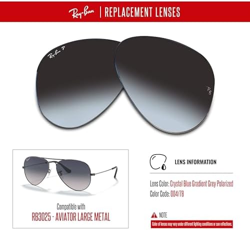 Ray Ban Original AVIATOR LARGE METAL RB3025 Replacement Lenses  BUNDLE with ACCESSORY EYEWEAR KIT