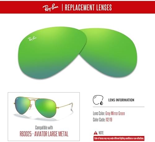 Ray Ban Original AVIATOR LARGE METAL RB3025 Replacement Lenses  BUNDLE with ACCESSORY EYEWEAR KIT