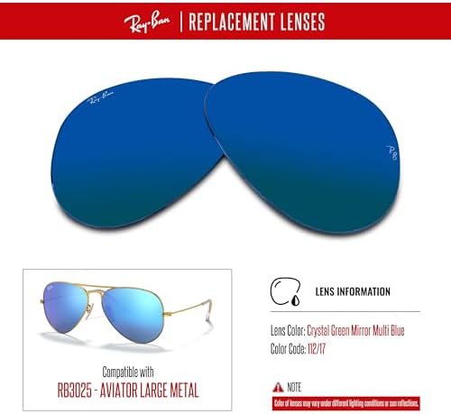 Ray Ban Original AVIATOR LARGE METAL RB3025 Replacement Lenses  BUNDLE with ACCESSORY EYEWEAR KIT