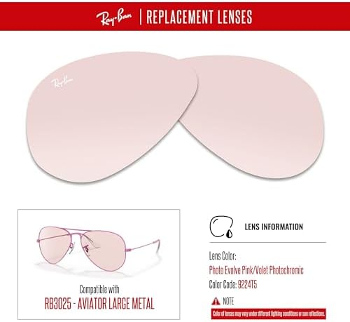 Ray Ban Original AVIATOR LARGE METAL RB3025 Replacement Lenses  BUNDLE with ACCESSORY EYEWEAR KIT