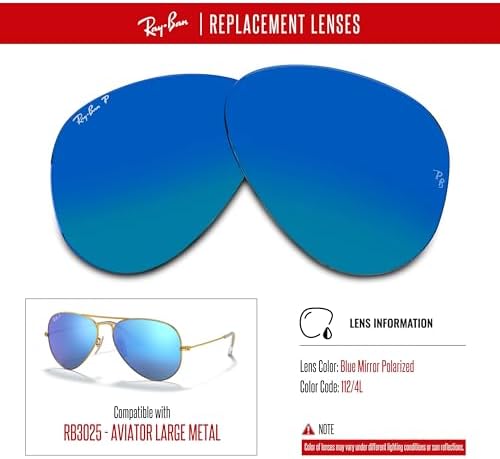 Ray Ban Original AVIATOR LARGE METAL RB3025 Replacement Lenses  BUNDLE with ACCESSORY EYEWEAR KIT