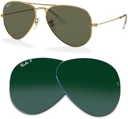 Ray Ban Original AVIATOR LARGE METAL RB3025 Replacement Lenses  BUNDLE with ACCESSORY EYEWEAR KIT