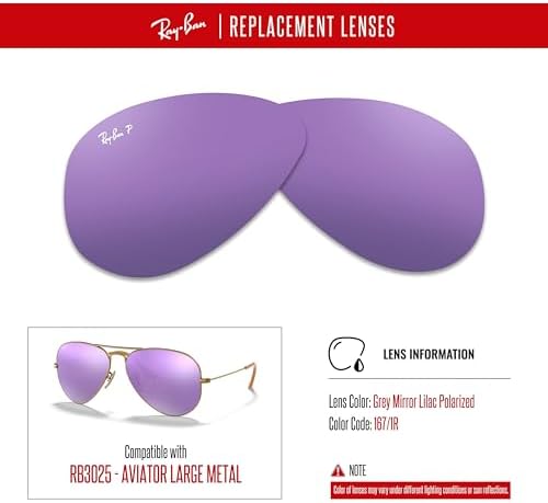 Ray Ban Original AVIATOR LARGE METAL RB3025 Replacement Lenses  BUNDLE with ACCESSORY EYEWEAR KIT