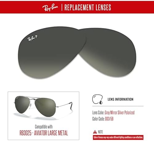 Ray Ban Original AVIATOR LARGE METAL RB3025 Replacement Lenses  BUNDLE with ACCESSORY EYEWEAR KIT