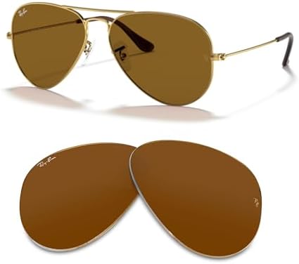 Ray Ban Original AVIATOR LARGE METAL RB3025 Replacement Lenses  BUNDLE with ACCESSORY EYEWEAR KIT