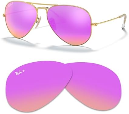 Ray Ban Original AVIATOR LARGE METAL RB3025 Replacement Lenses  BUNDLE with ACCESSORY EYEWEAR KIT