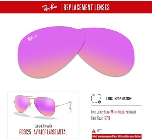 Ray Ban Original AVIATOR LARGE METAL RB3025 Replacement Lenses  BUNDLE with ACCESSORY EYEWEAR KIT