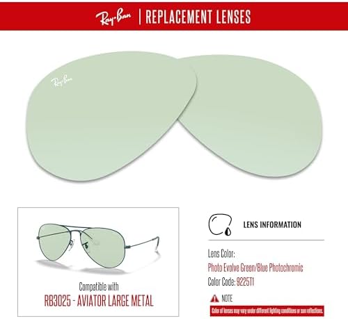 Ray Ban Original AVIATOR LARGE METAL RB3025 Replacement Lenses  BUNDLE with ACCESSORY EYEWEAR KIT