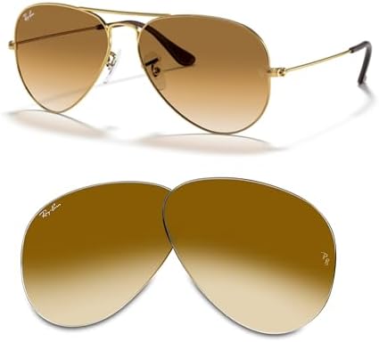 Ray Ban Original AVIATOR LARGE METAL RB3025 Replacement Lenses  BUNDLE with ACCESSORY EYEWEAR KIT