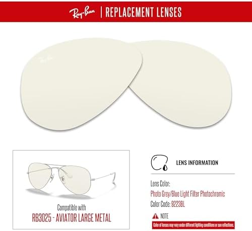 Ray Ban Original AVIATOR LARGE METAL RB3025 Replacement Lenses  BUNDLE with ACCESSORY EYEWEAR KIT