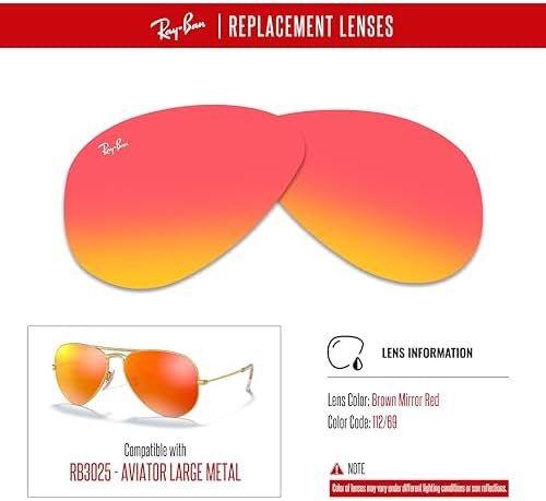 Ray Ban Original AVIATOR LARGE METAL RB3025 Replacement Lenses  BUNDLE with ACCESSORY EYEWEAR KIT