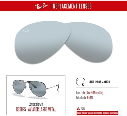 Ray Ban Original AVIATOR LARGE METAL RB3025 Replacement Lenses  BUNDLE with ACCESSORY EYEWEAR KIT
