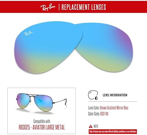 Ray Ban Original AVIATOR LARGE METAL RB3025 Replacement Lenses  BUNDLE with ACCESSORY EYEWEAR KIT