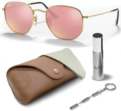 Ray Ban RB3548N HEXAGONAL FLAT LENSES Square Round Shape Sunglasses with Official Eyewear Kit