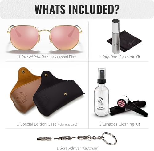 Ray Ban RB3548N HEXAGONAL FLAT LENSES Square Round Shape Sunglasses with Official Eyewear Kit